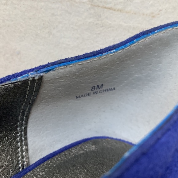 Moda Spana Blue Suede Platform Heels, NWOT, size 8 - Picture 5 of 7